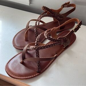 Brown Mia strappy flat sandals